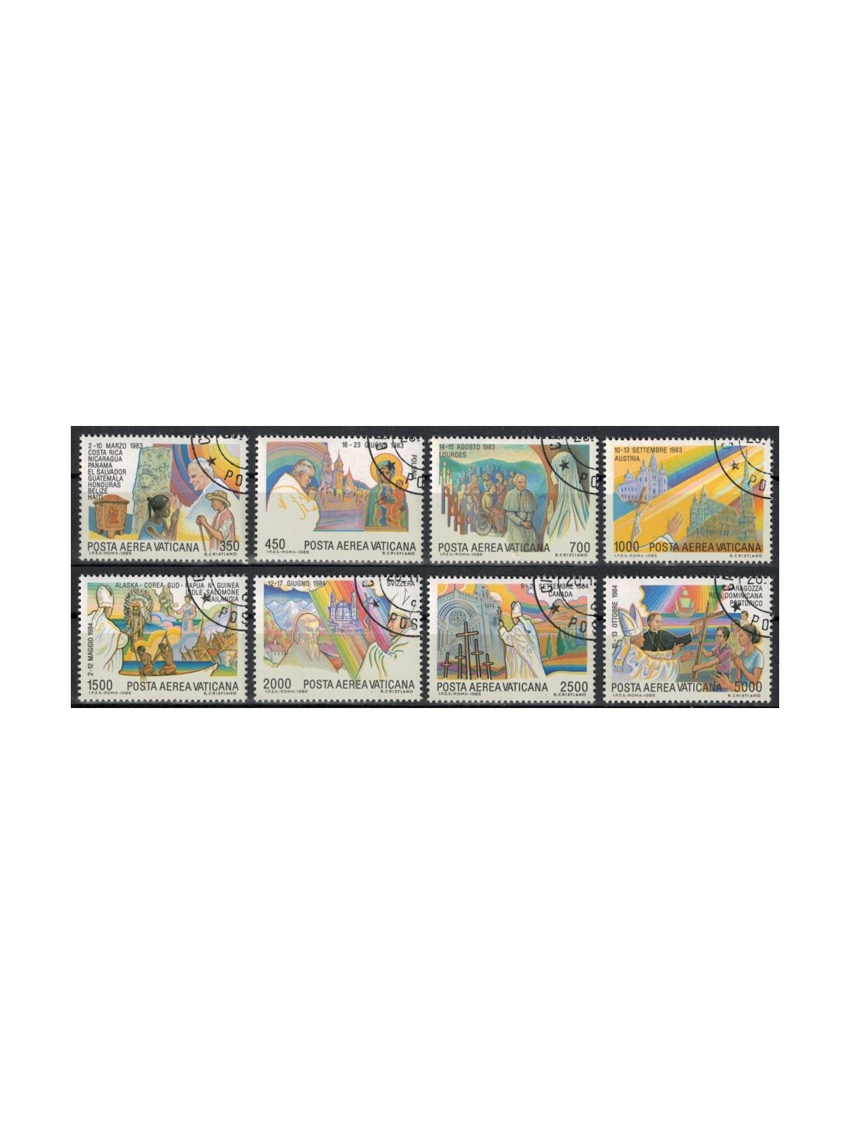 VATICAN 1986 Travels of John Paul II 8v us