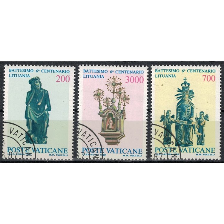 VATICAN 1987 Baptism of Lithuania 3v us
