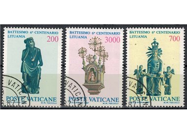 VATICAN 1987 Baptism of Lithuania 3v us