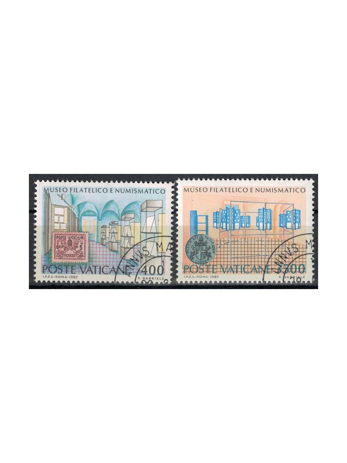 VATICANO 1987 Museo filatelico e numismatico 2v us