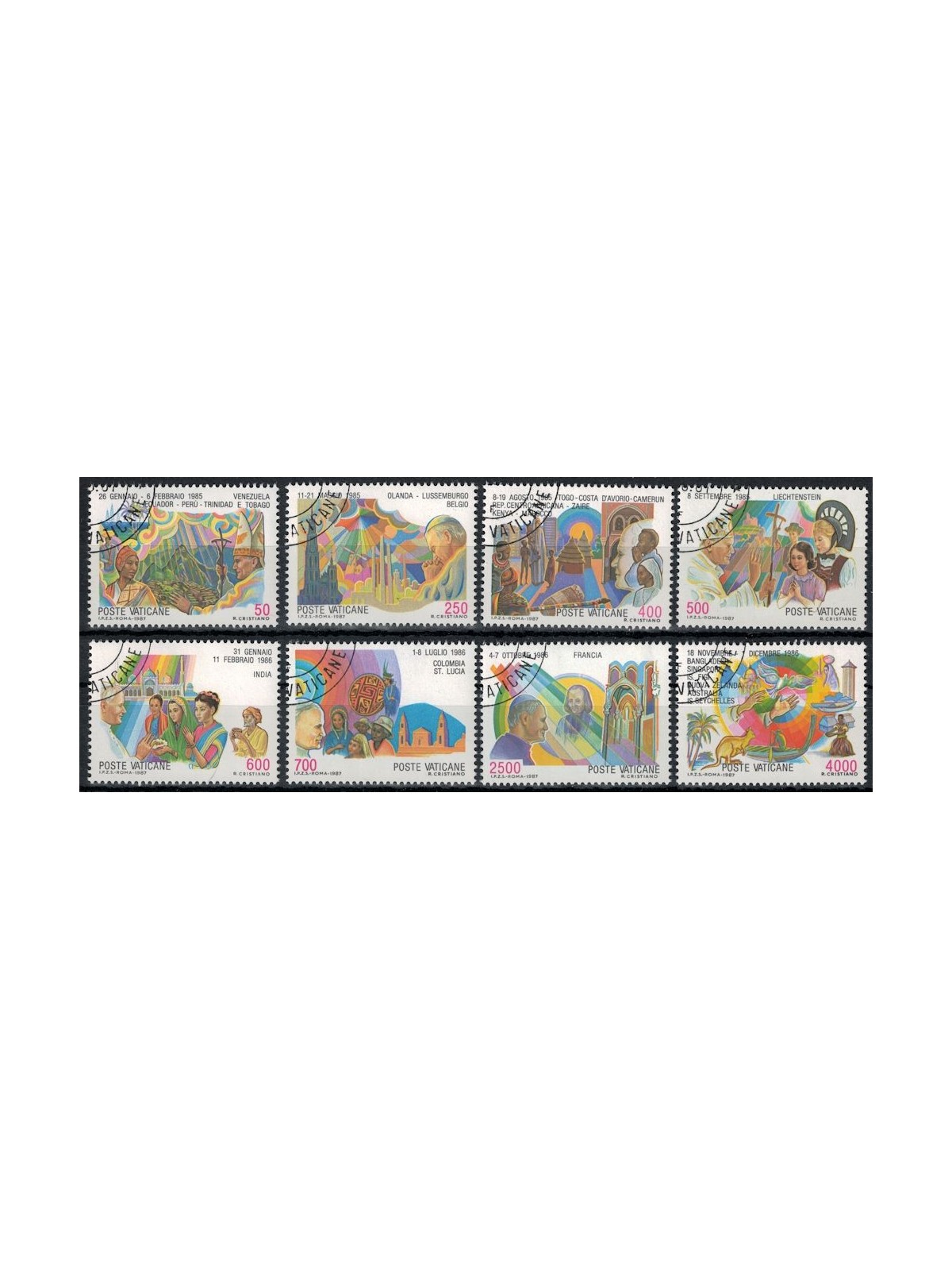 VATICAN 1987 Travels of John Paul II 8v us