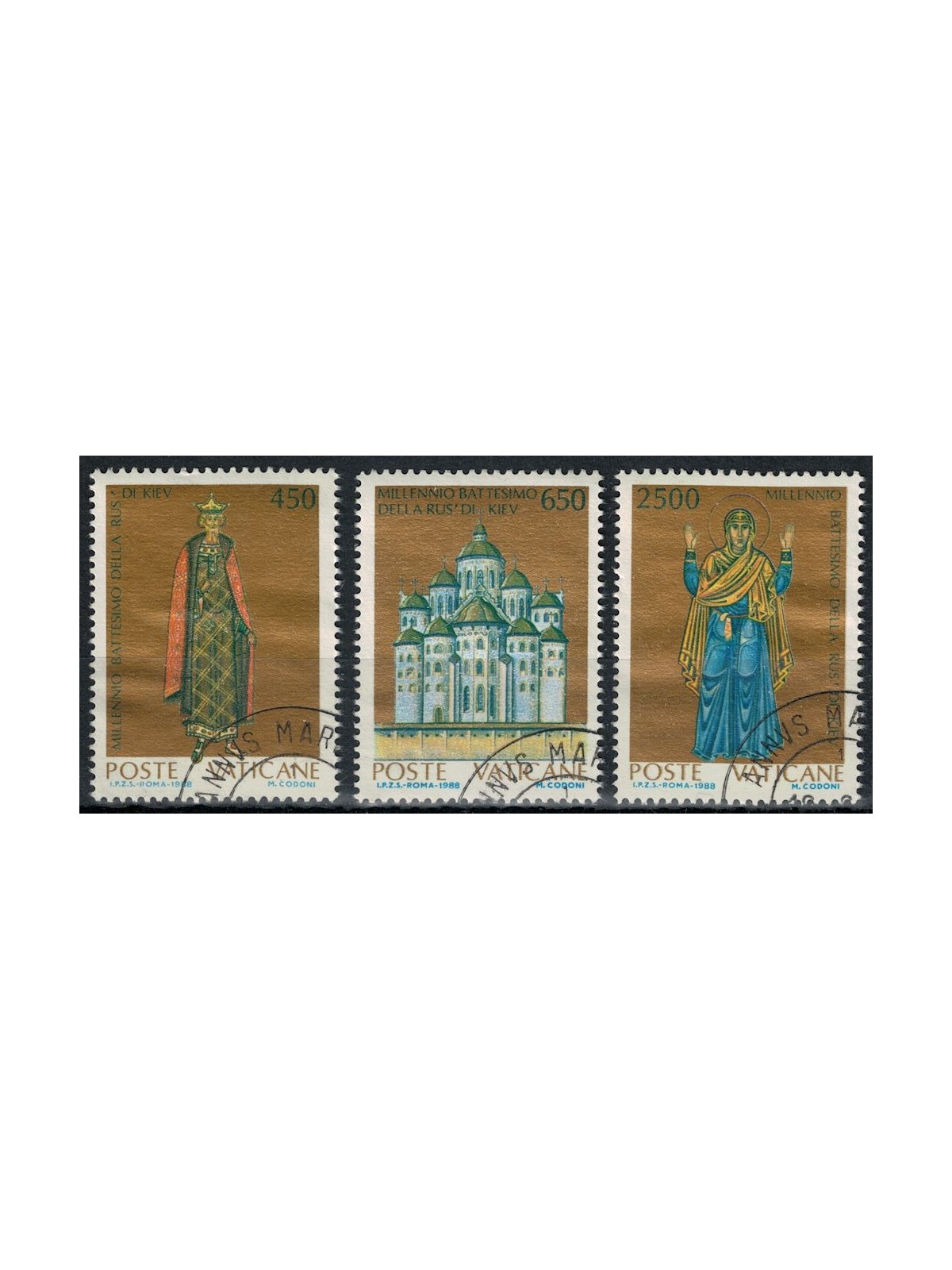 VATICANO 1988 Battesimo della Rus' di Kiev 3v us