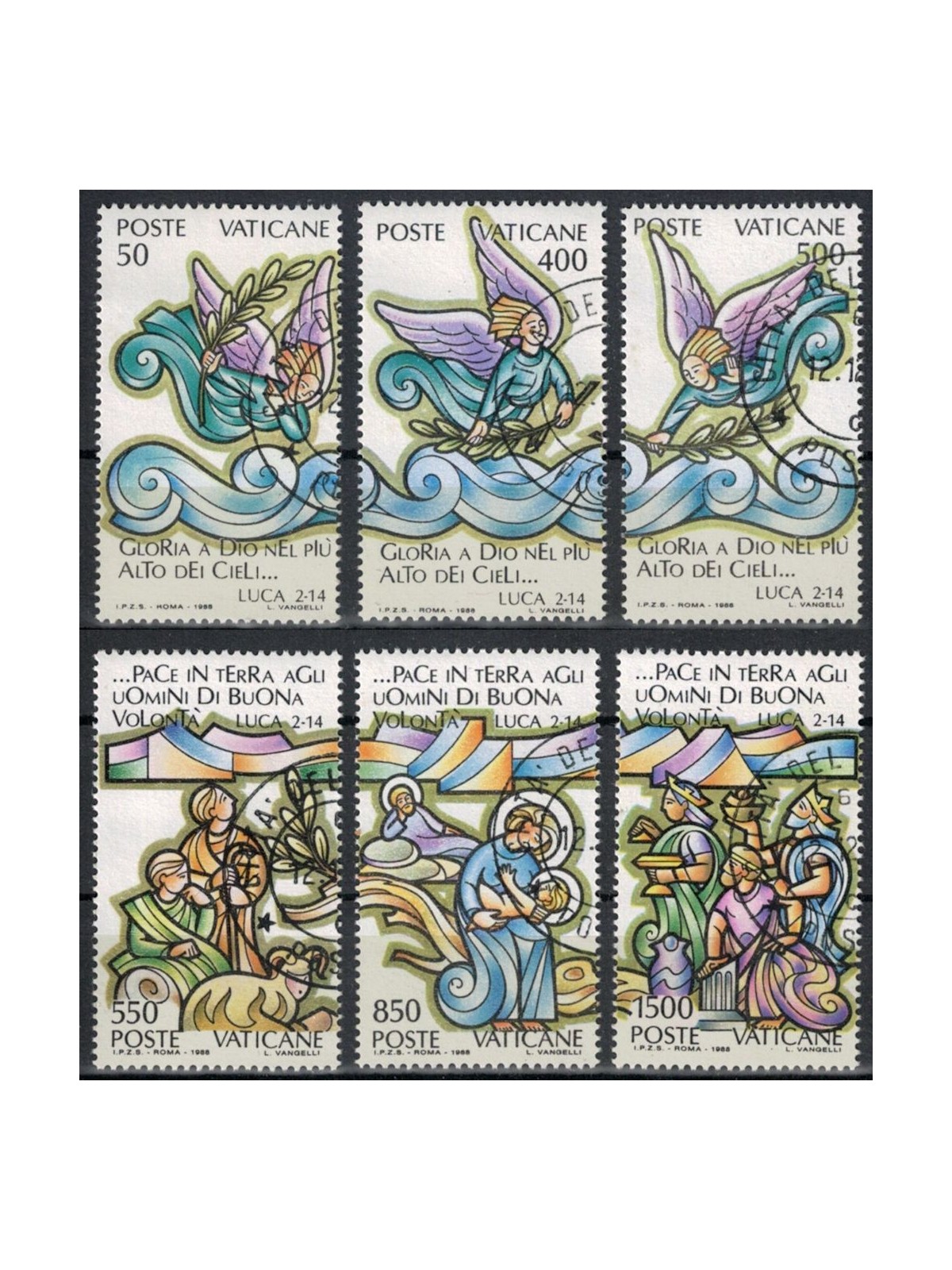 VATICAN 1988 Christmas 6v us