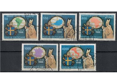 VATICAN 1989 Travels of John Paul II 5v us