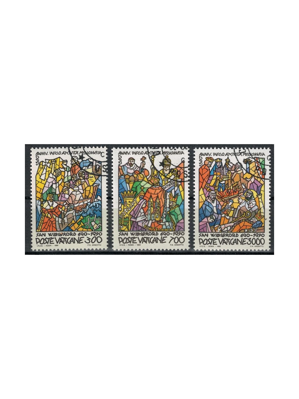 VATICANO 1990 San Willibrord 3v us