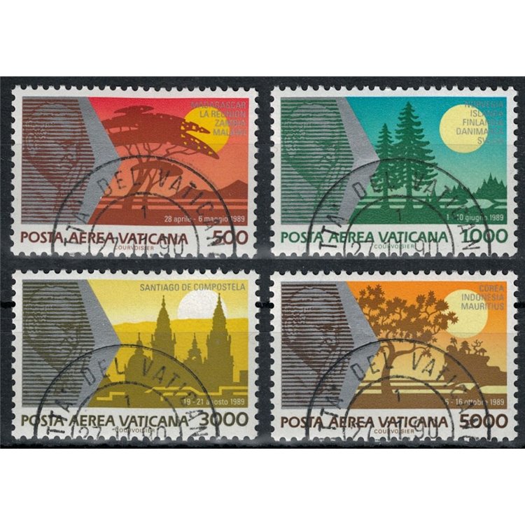 VATICAN 1990 Travels of John Paul II (airmail) 4v us
