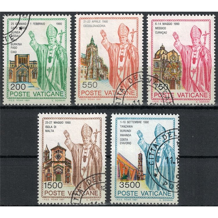 VATICANO 1991 Viaggi di Giovanni Paolo II 5v us