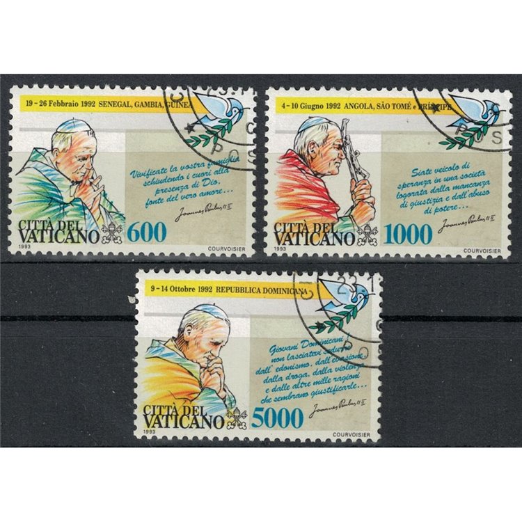 VATICAN 1993 Travels of John Paul II 3v us
