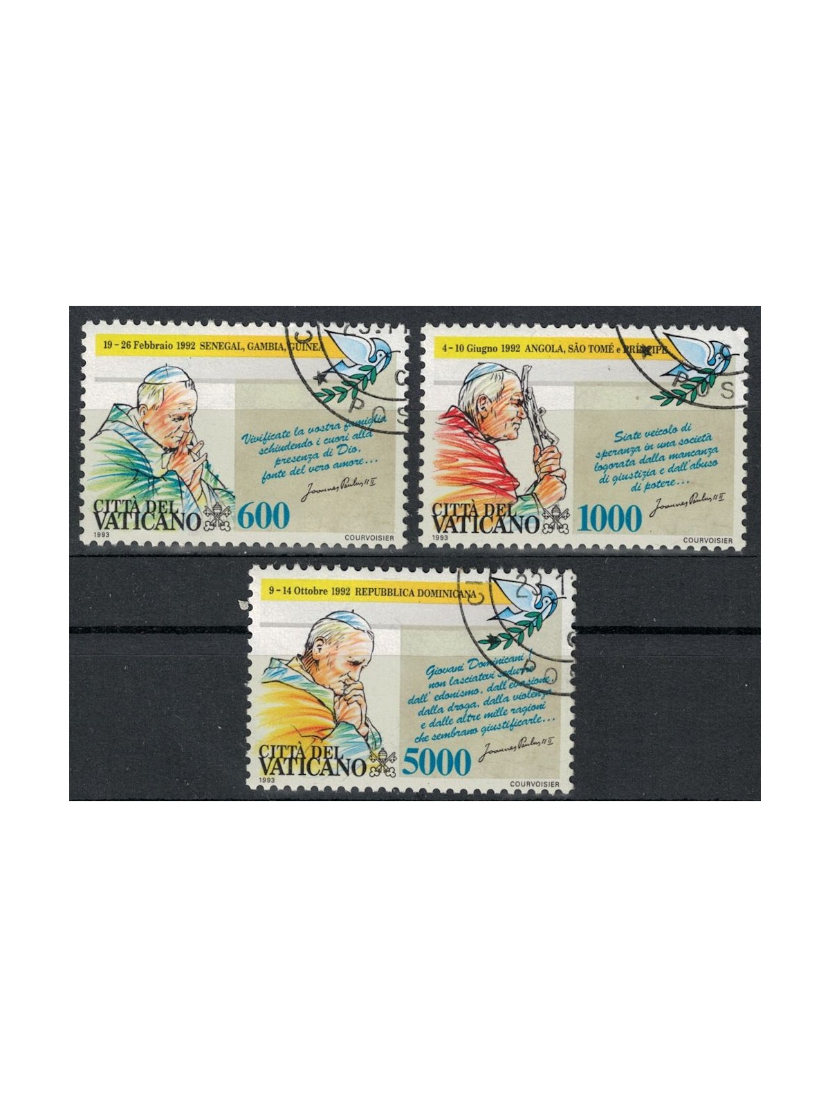 VATICANO 1993 Viaggi di Giovanni Paolo II 3v us
