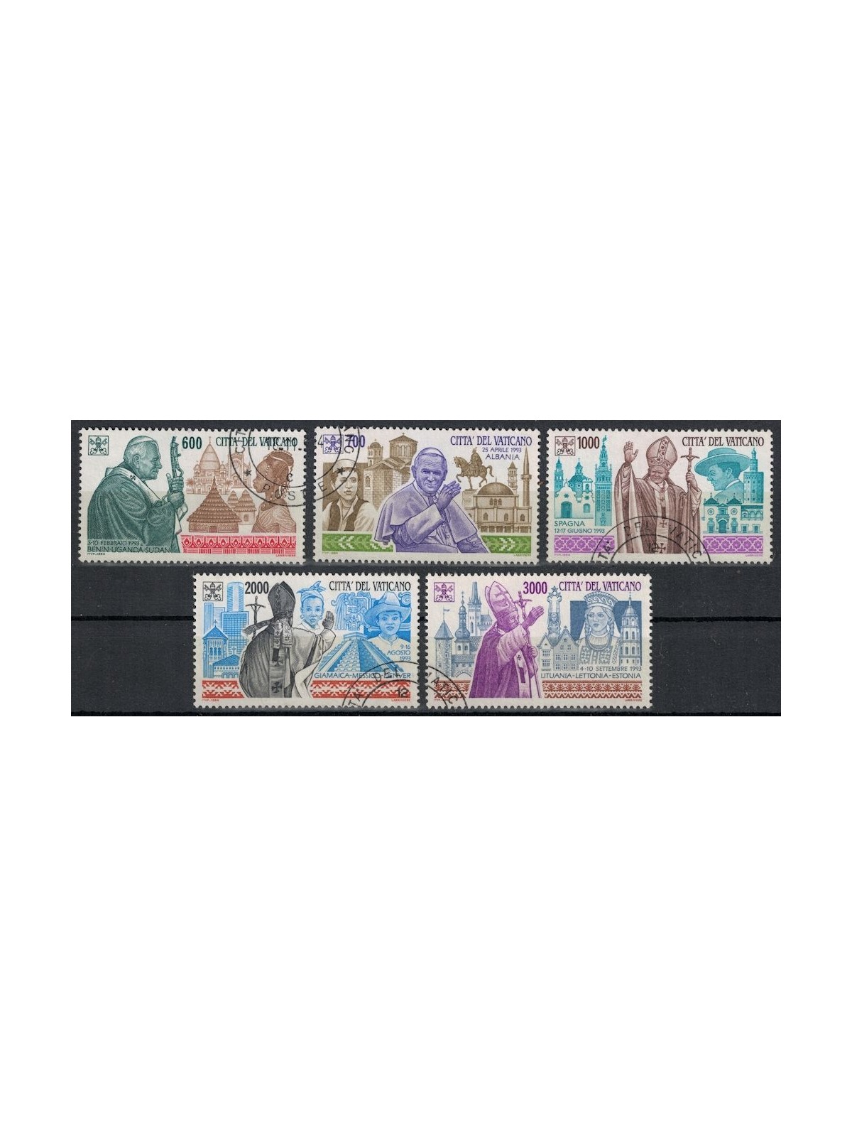 VATICANO 1994 Viaggi di Giovanni Paolo II 5v us