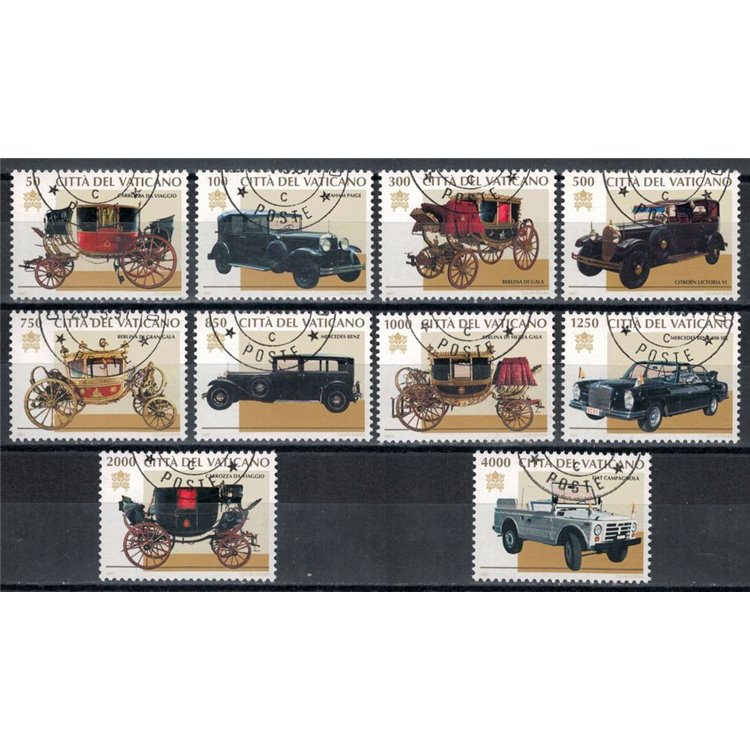 VATICAN 1997 Pontifical carriages and cars 10v us