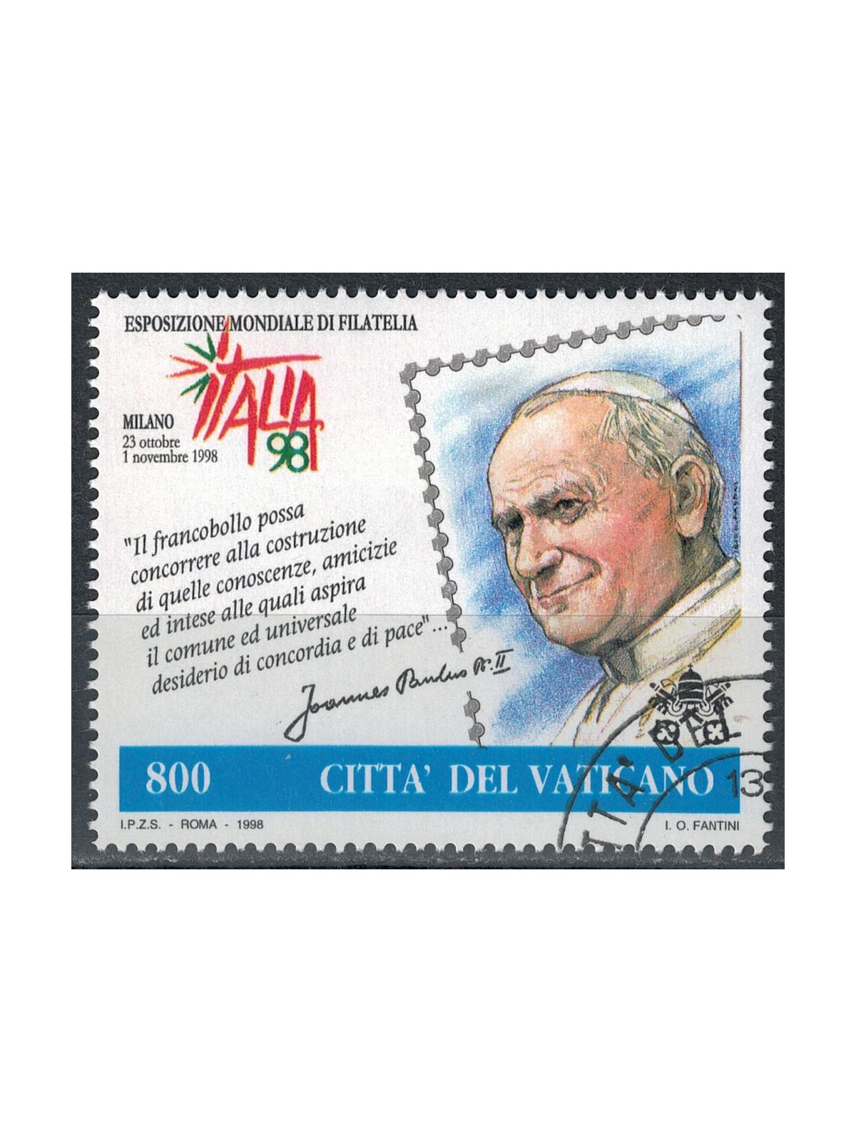 VATICANO 1998 Giornata del francobollo us