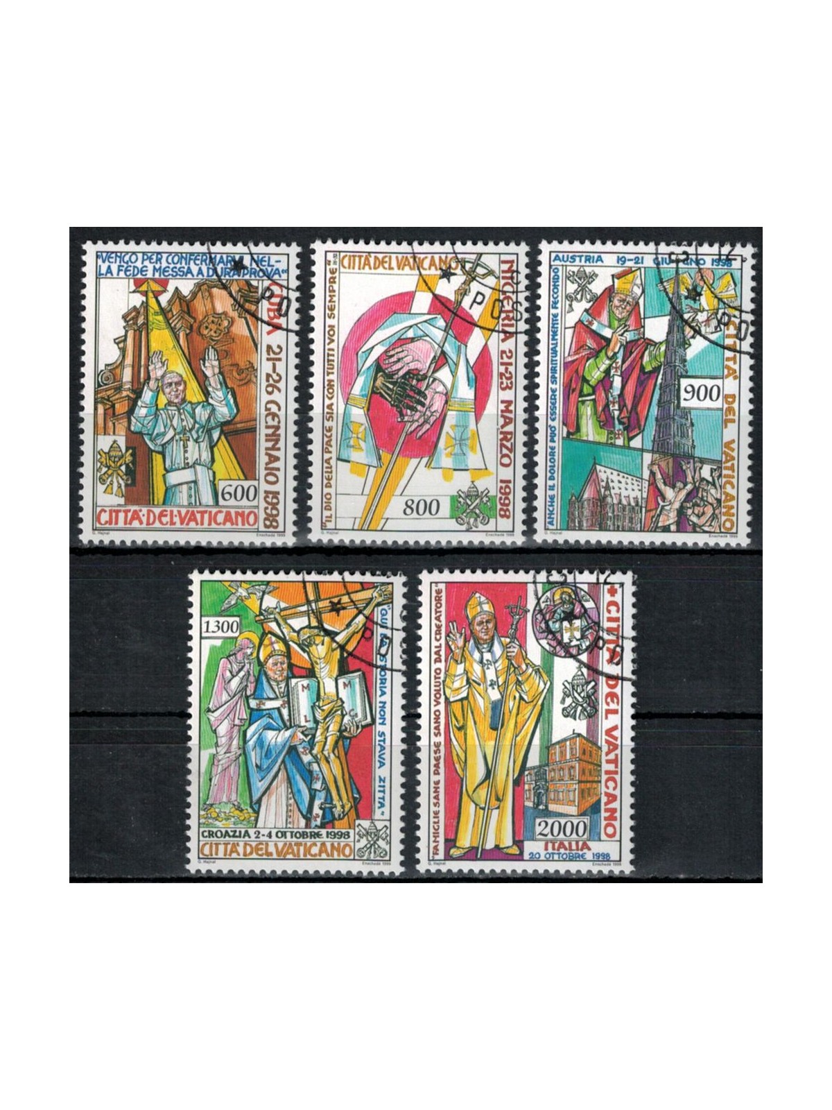 VATICANO 1999 Viaggi di Giovanni Paolo II 5v us