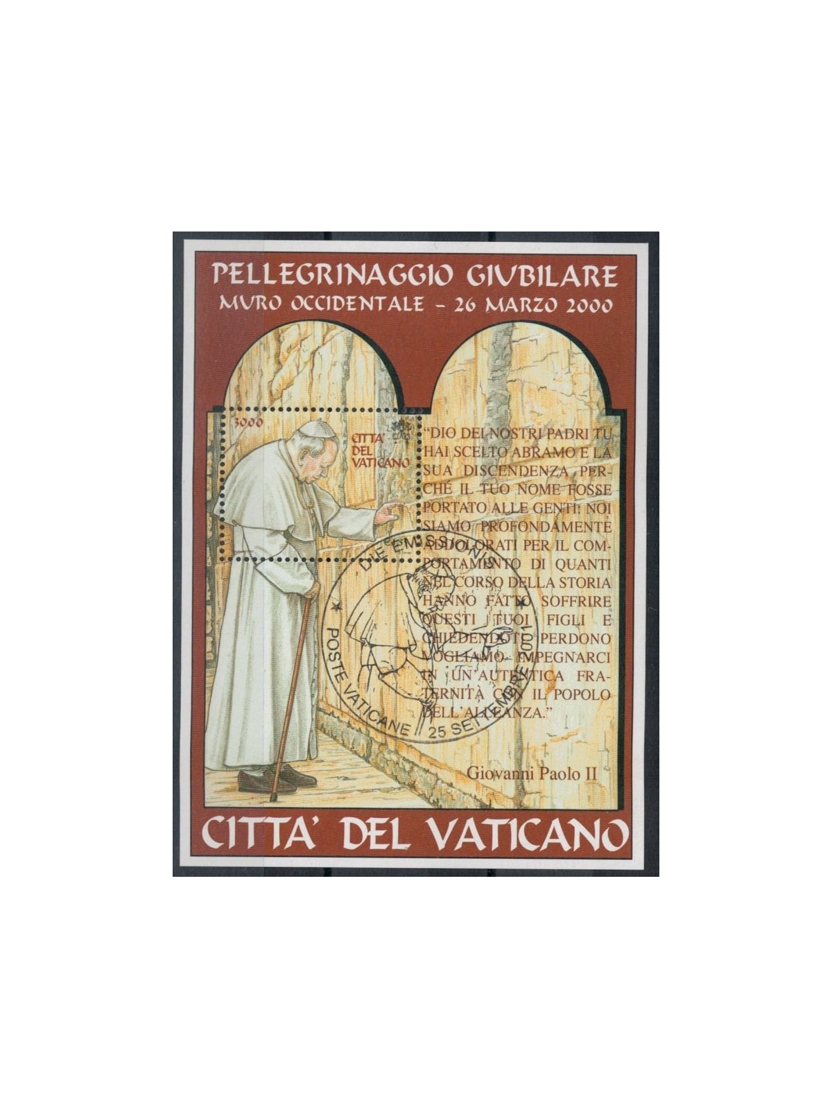 VATICAN 2001 Jubilee pilgrimages s/s us
