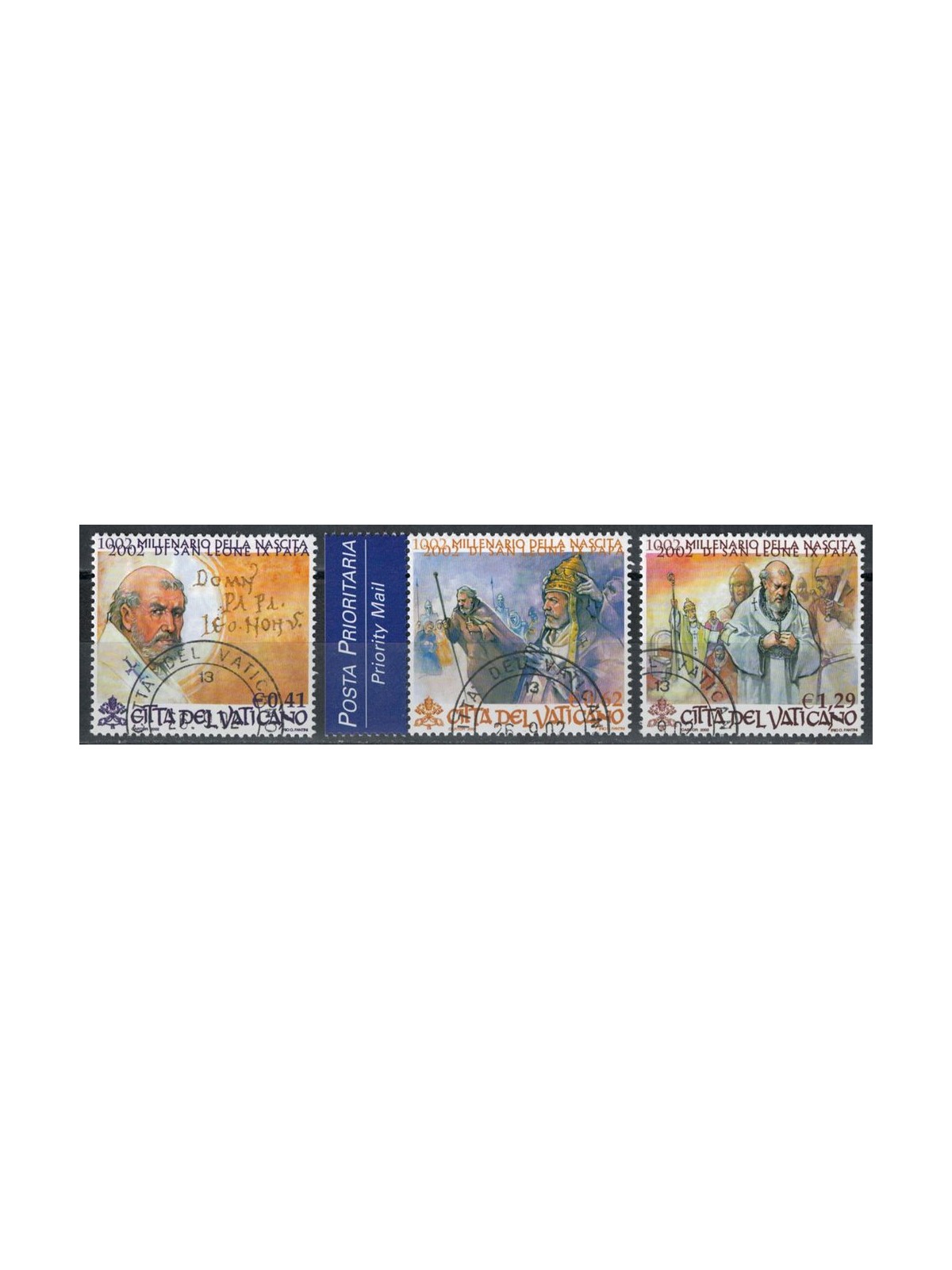 VATICANO 2002 Papa Leone IX 3v us