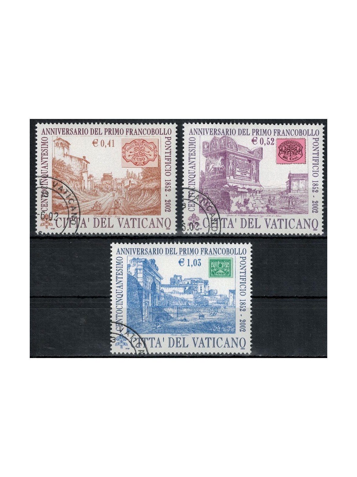 VATICANO 2002 Primo francobollo pontificio 3v us