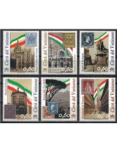VATICAN 2011 Unification of Italy 6v MNH**