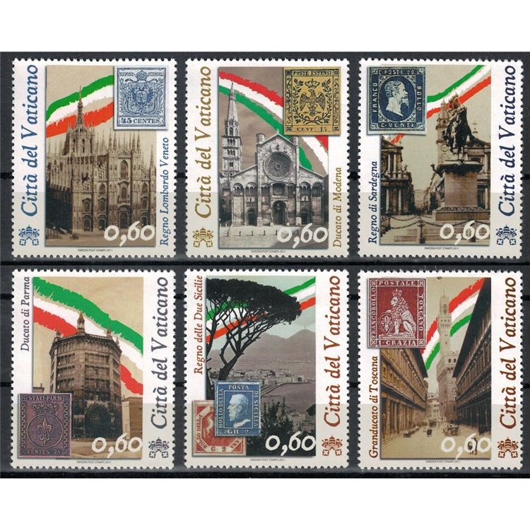 VATICAN 2011 Unification of Italy 6v MNH**