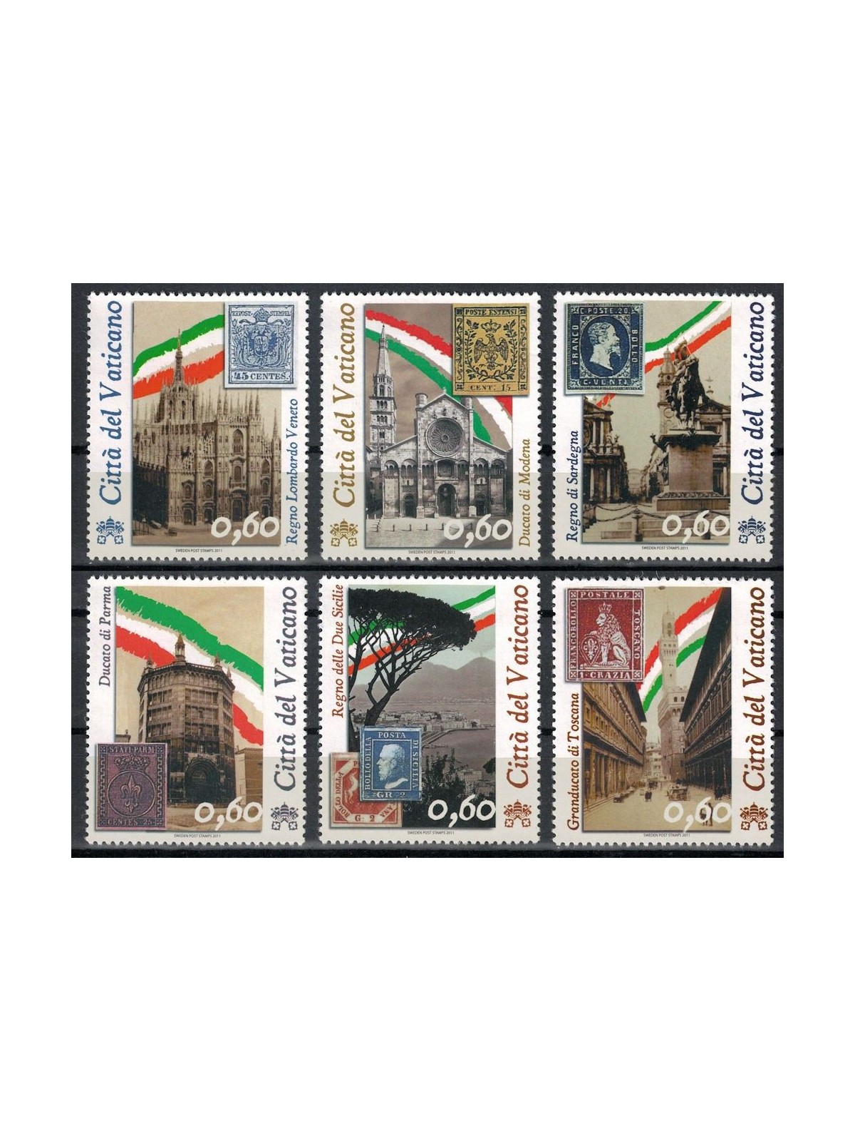 VATICAN 2011 Unification of Italy 6v MNH**