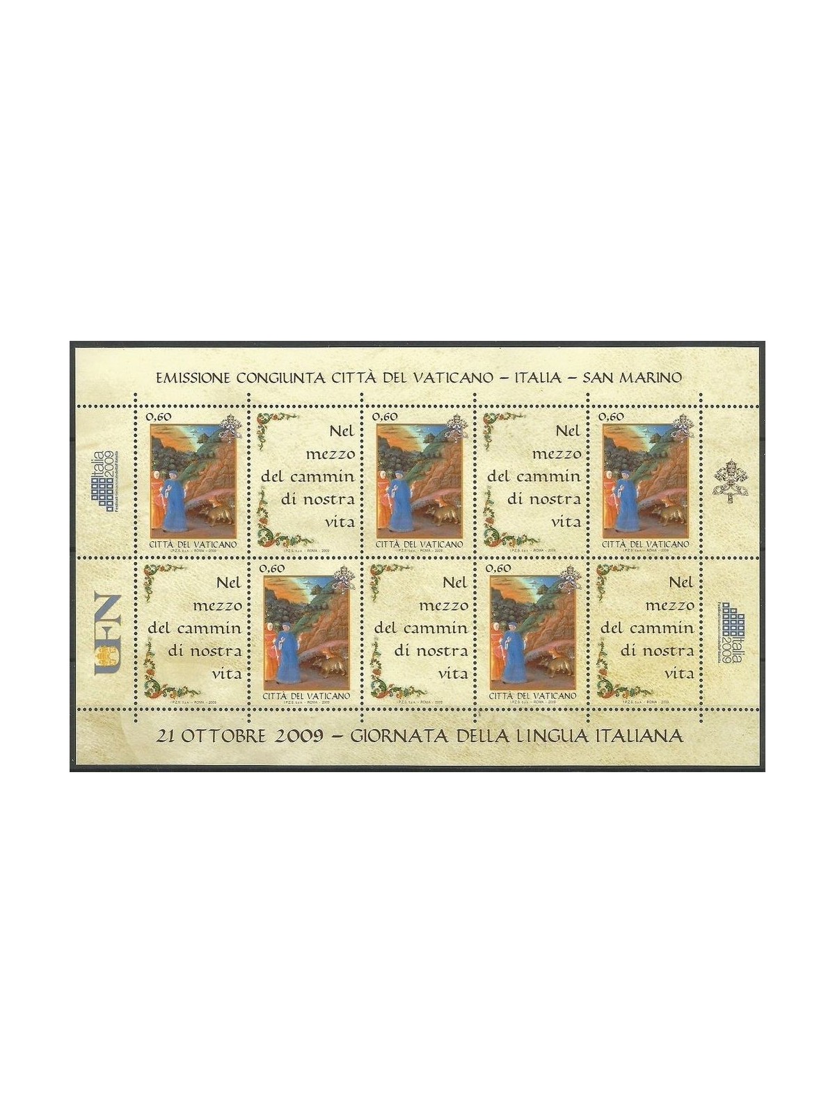 VATICAN 2009 Italian Language Day m/s MNH**
