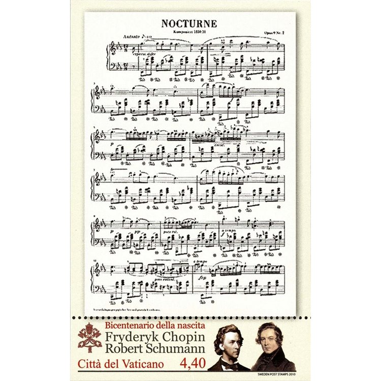 VATICANO 2010 Chopin e Schumann BF MNH**