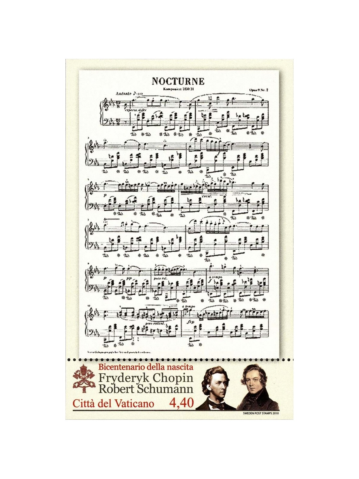 VATICANO 2010 Chopin e Schumann BF MNH**