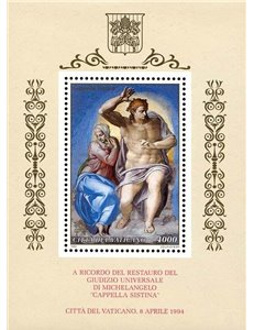 VATICANO 1994 Cappella Sistina BF MNH**