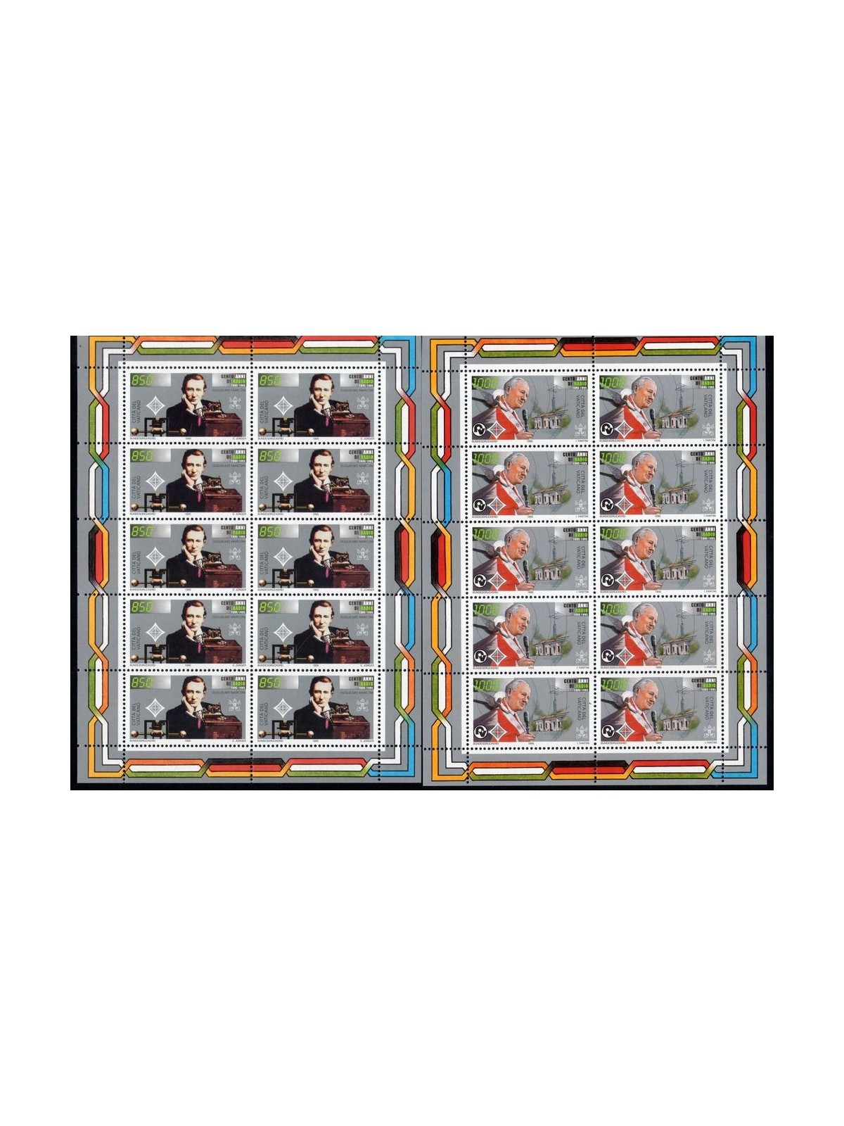 VATICANO 1995 Centenario della Radio 2 MF MNH**