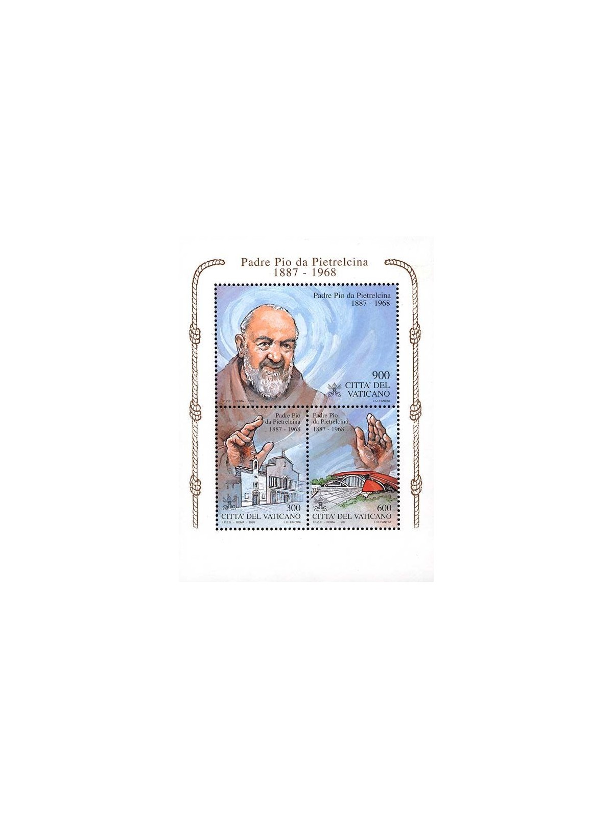 VATICAN 1999 Padre Pio of Pietrelcina s/s MNH**