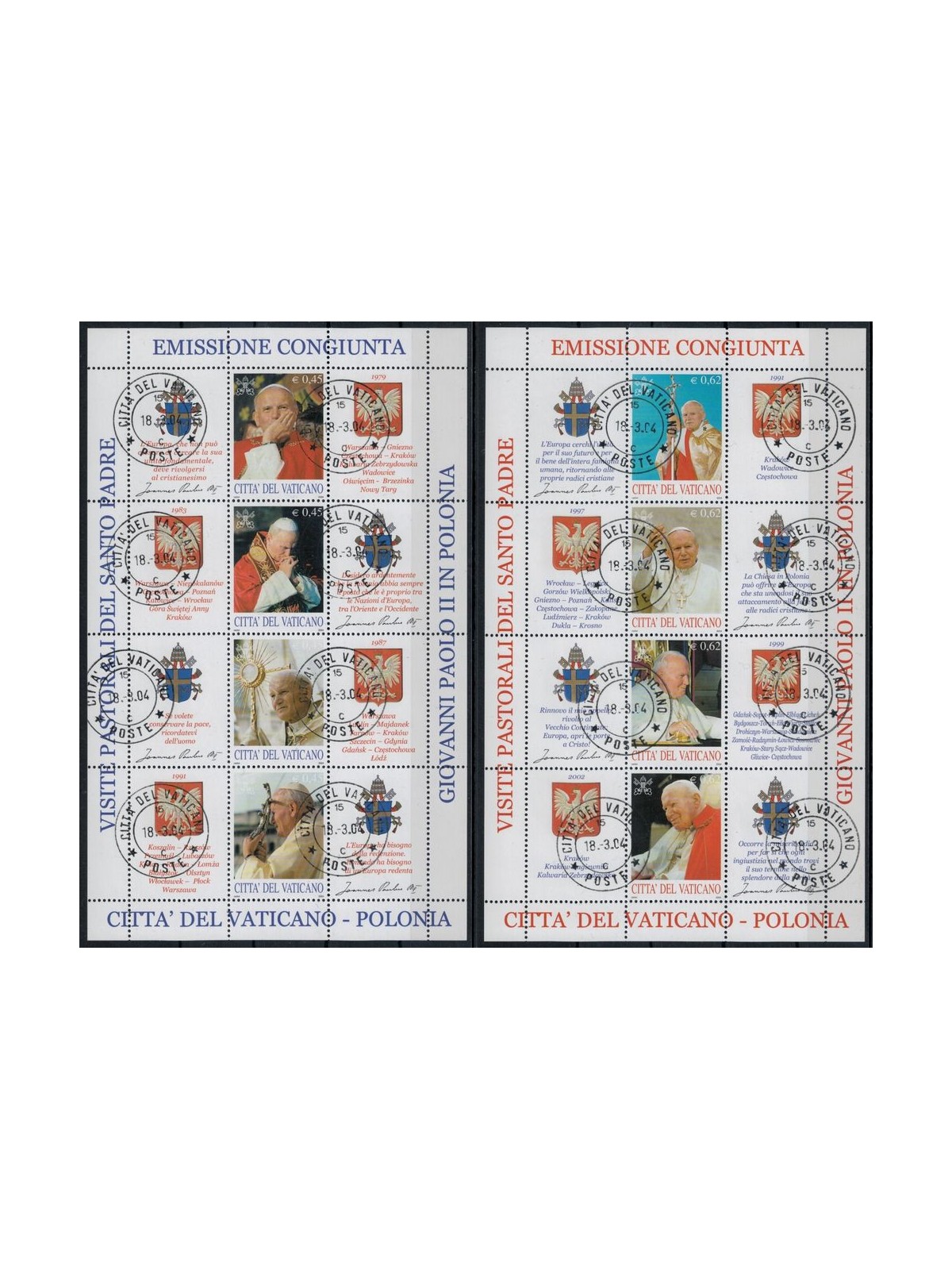 VATICAN 2004 Pastoral Visits to Poland 2 s/s us