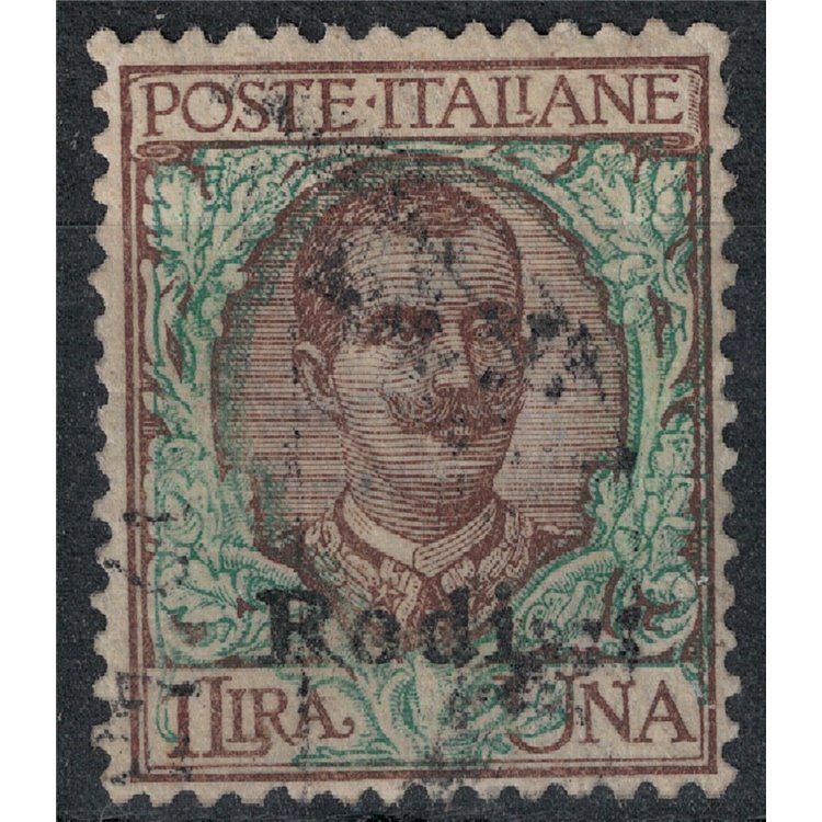 AEGEO RHODES 1917 £1 brown and green us
