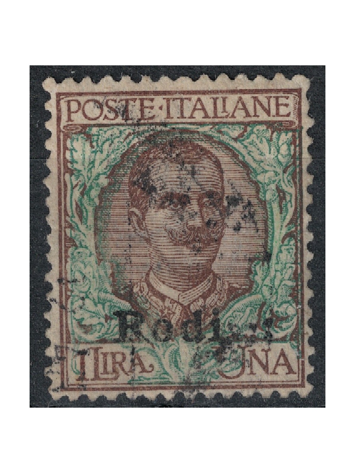 AEGEO RHODES 1917 £1 brown and green us