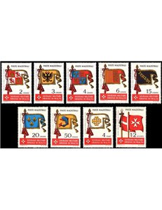 SMOM 1967 Antiche bandiere 9v MNH**