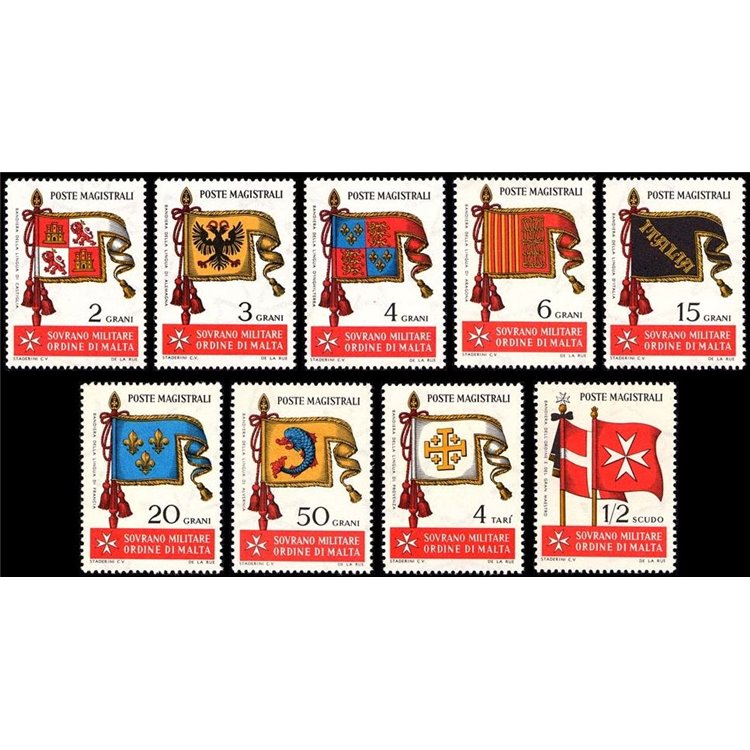 SMOM 1967 Ancient flags 9v MNH**