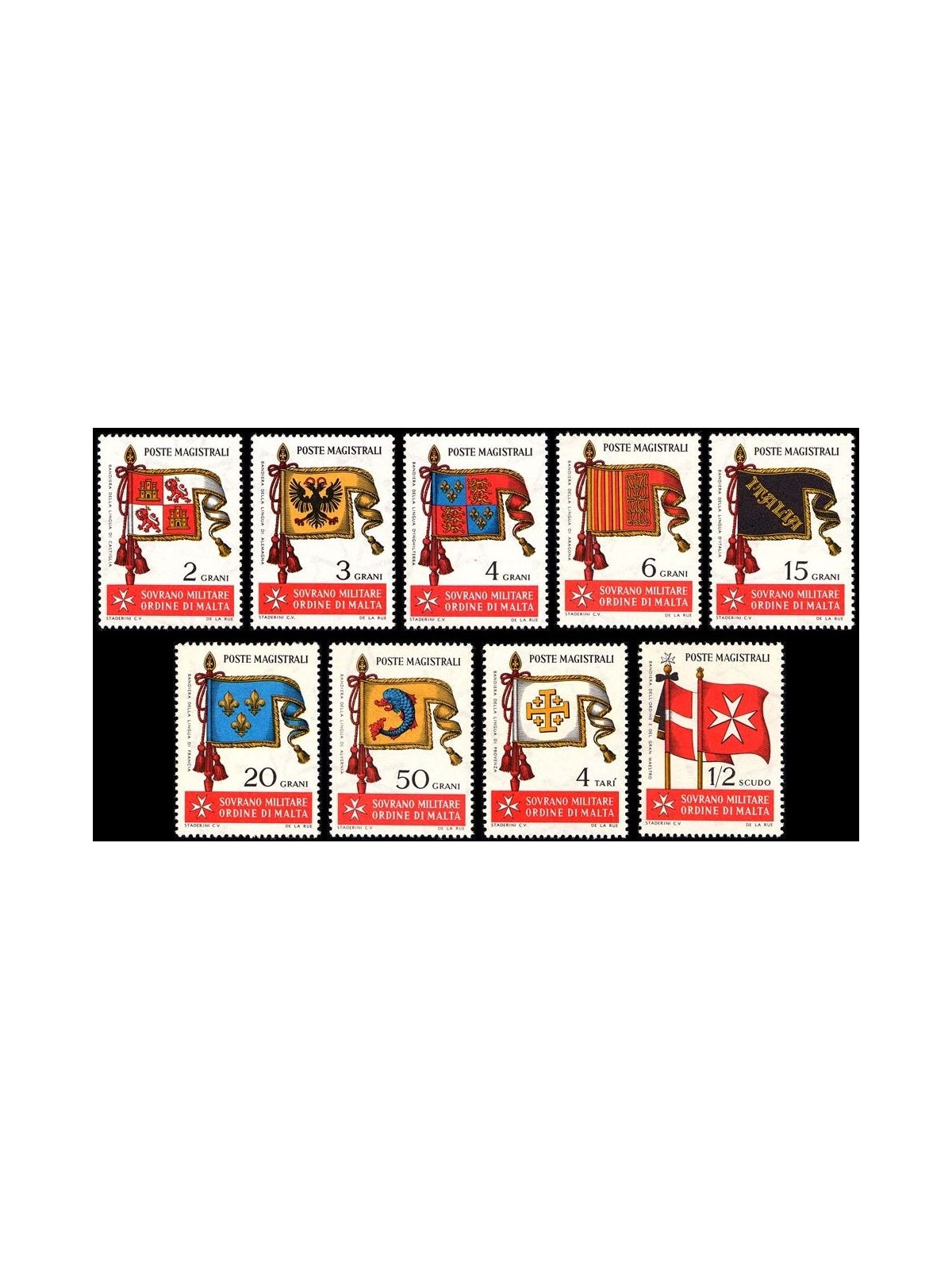 SMOM 1967 Antiche bandiere 9v MNH**