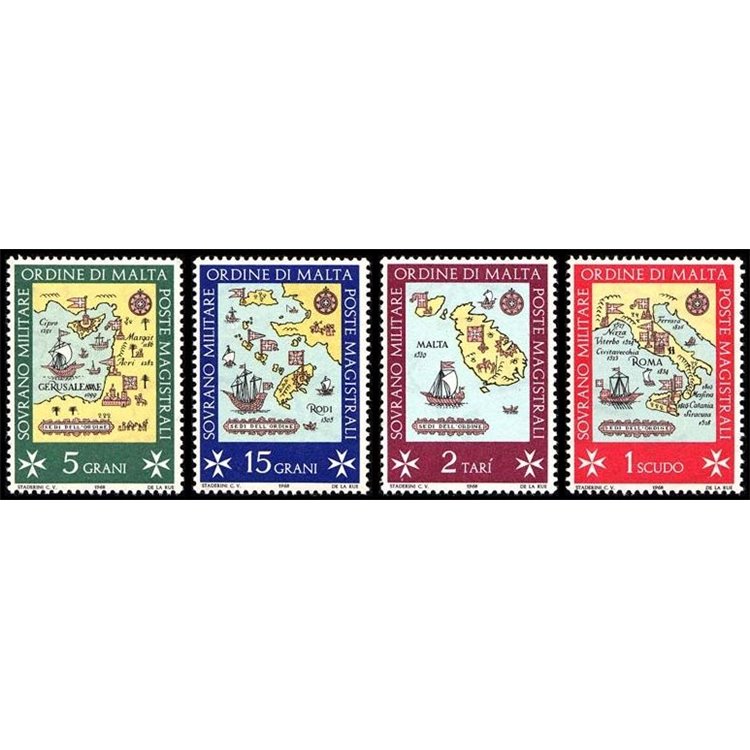 SMOM 1968 Sedi dell'Ordine (1ª serie) 4v MNH**