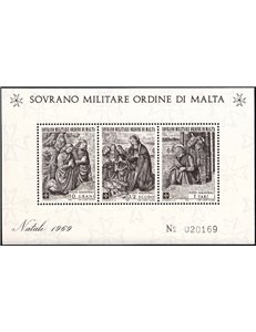 SMOM 1969 Christmas s/s MNH**