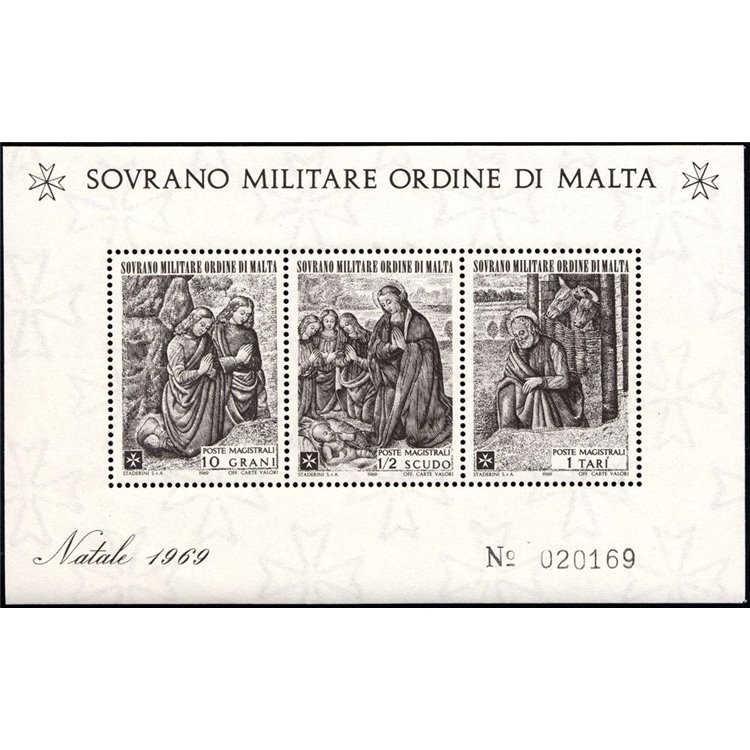 SMOM 1969 Christmas s/s MNH**