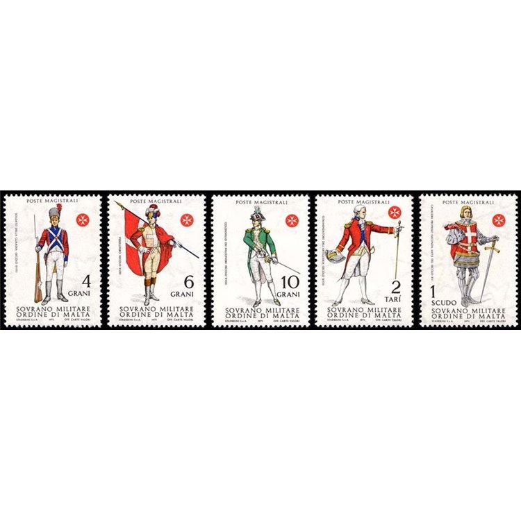 SMOM 1971 Antiche uniformi 2ª serie 5v MNH**