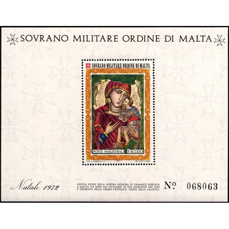SMOM 1972 Christmas s/s MNH**