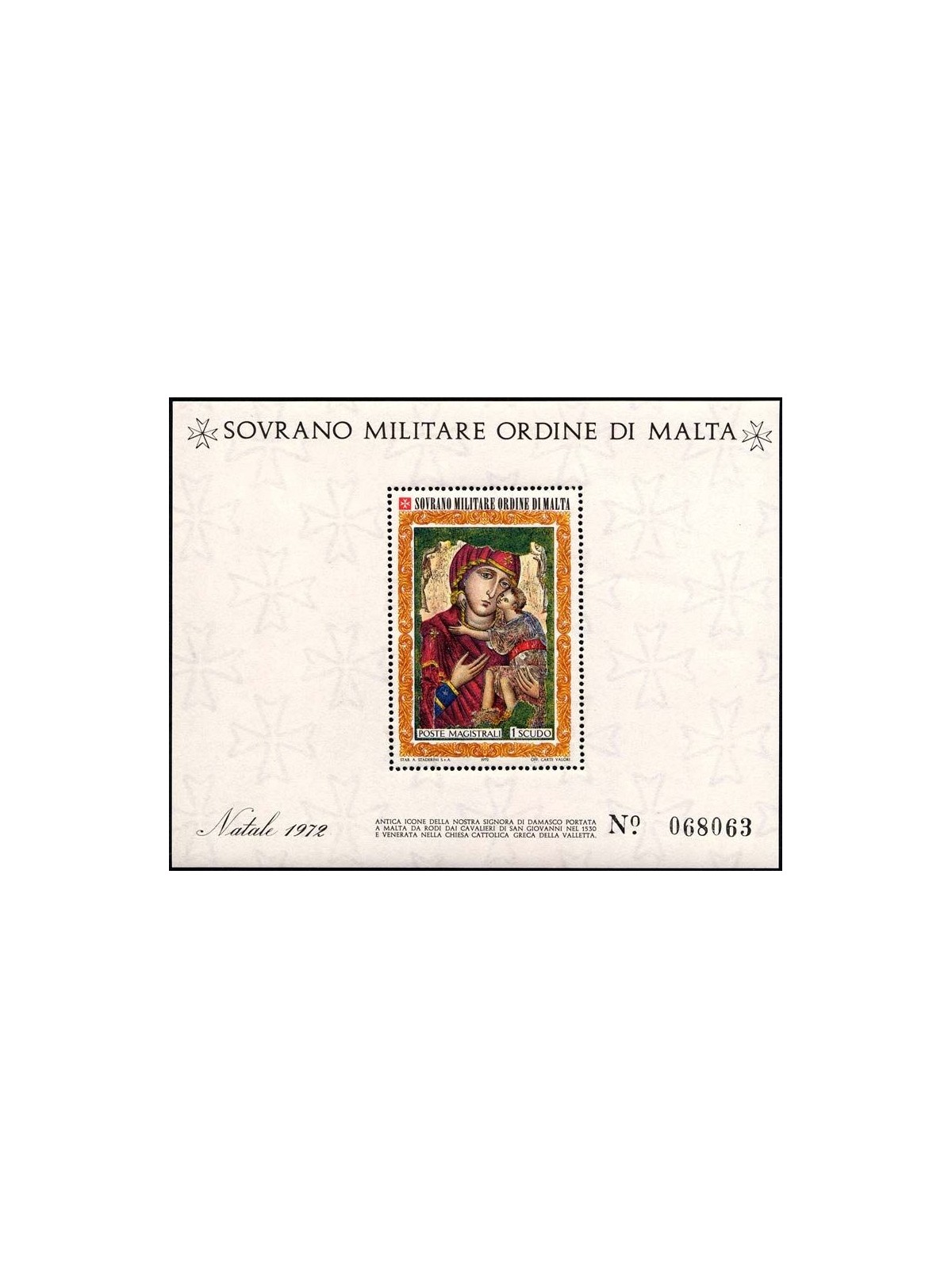 SMOM 1972 Natale BF MNH**