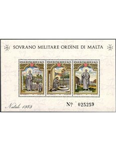 SMOM 1973 Christmas s/s MNH**