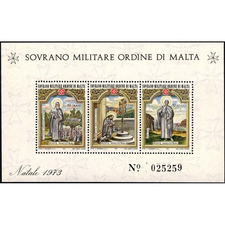 SMOM 1973 Christmas s/s MNH**