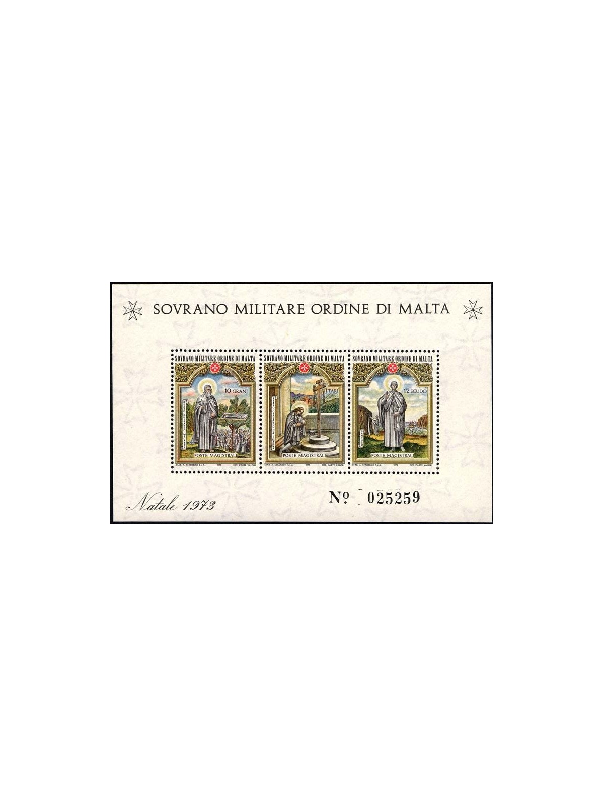 SMOM 1973 Christmas s/s MNH**