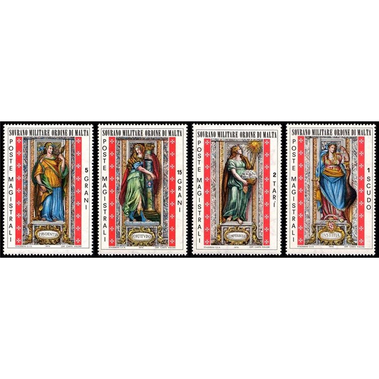 SMOM 1974 Virtù Cardinali 4v MNH**