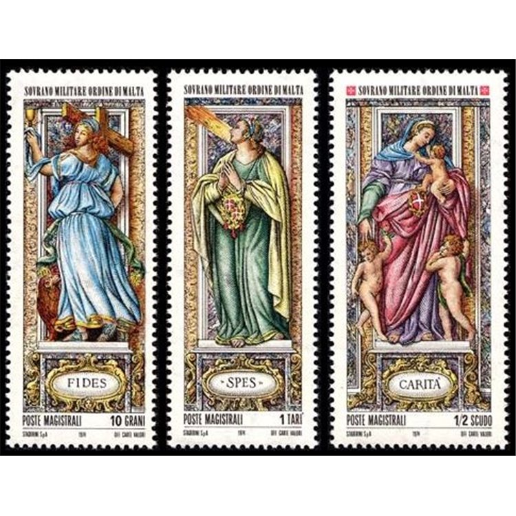 SMOM 1974 Natale 3v MNH**