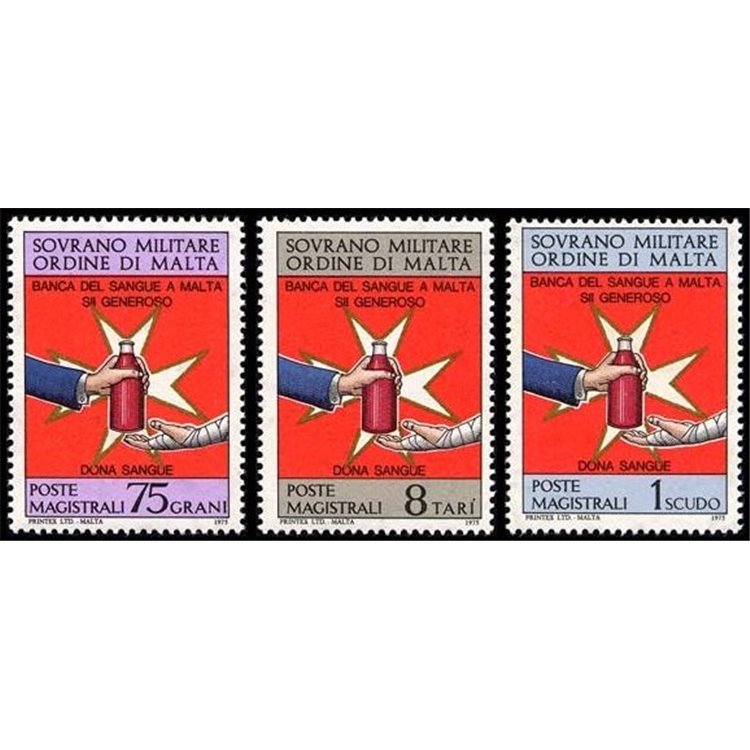 SMOM 1975 Blood Bank 3v MNH**