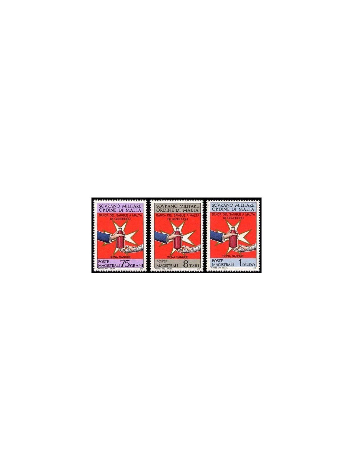 SMOM 1975 Blood Bank 3v MNH**