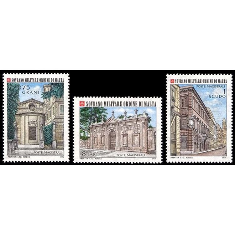 SMOM 1976 Sedi dell'Ordine, 2ª serie 3v MNH**
