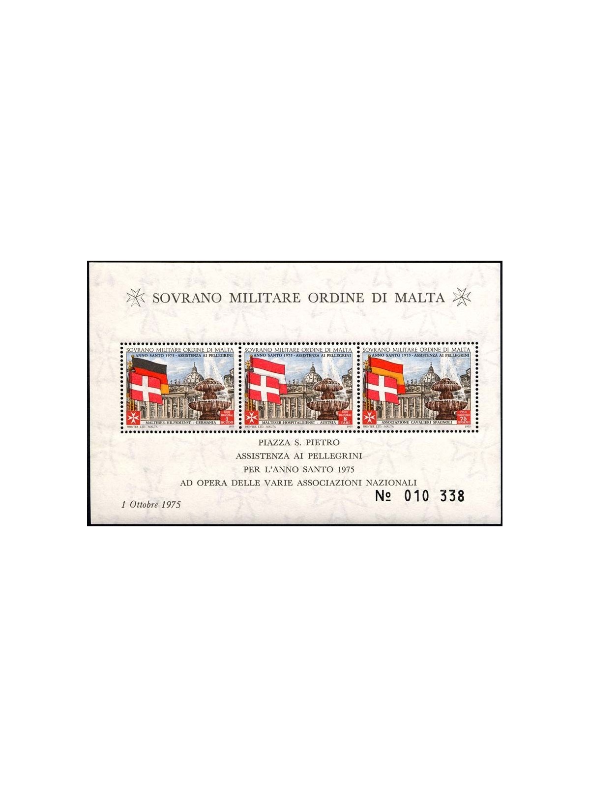 SMOM 1975 Anno Santo BF MNH**